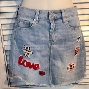 Rocks & Indigo 2/25 Patched Denim Skirt